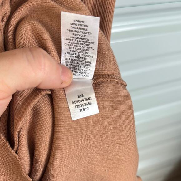 NWOT Abound Tan Ruched Babydoll Mini Dress - Picture 5 of 6